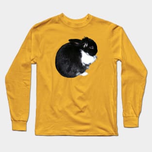 Black and White Cute Bunny Long Sleeve T-Shirt